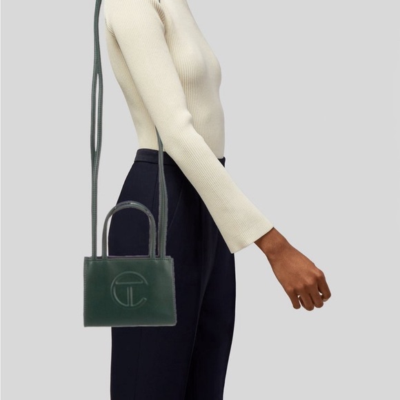 TELFAR Green Vegan Leather Bag. - Picture 6 of 6